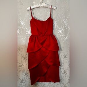 Betsey Johnson Red Tulip Layered Midi Dress – Size 2 (NWT, Vintage)